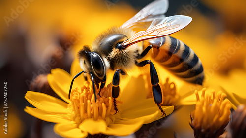 Close-up of a bee flying in the air