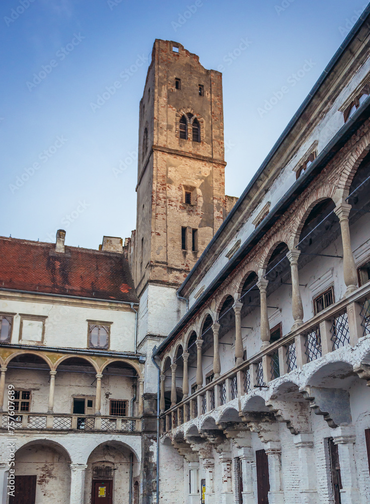 Fototapeta premium Breclav, Czech Republic - April 14, 2018: Exterior of castle in Breclav city