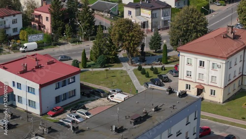 Beautiful Downtown Square Lubaczow Aerial View Poland photo