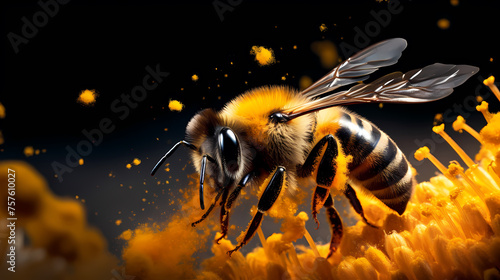 Close-up bee image © ma