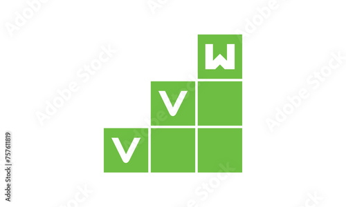 VVW initial letter financial logo design vector template. economics, growth, meter, range, profit, loan, graph, finance, benefits, economic, increase, arrow up, grade, grew up, topper, company, scale photo