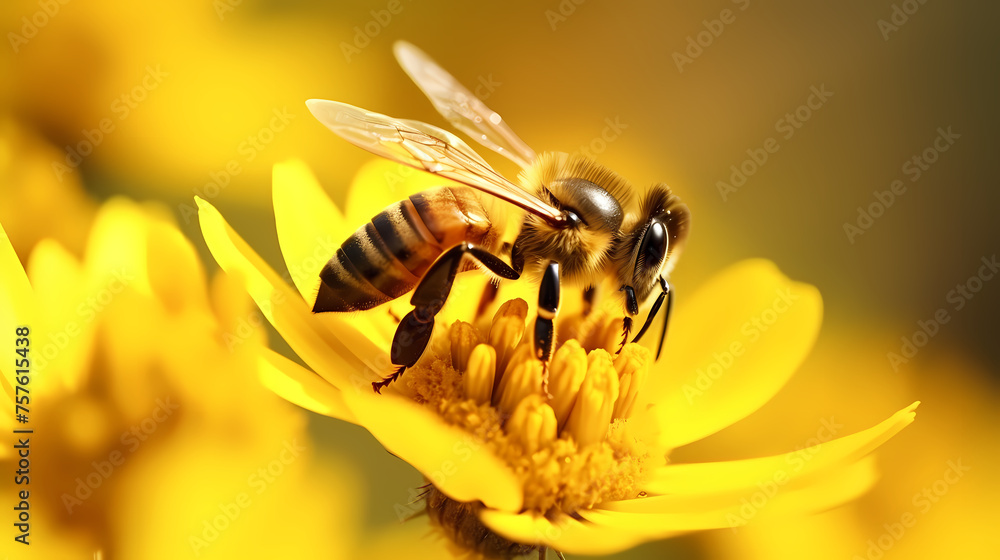 Bee illustration - obrazy, fototapety, plakaty 