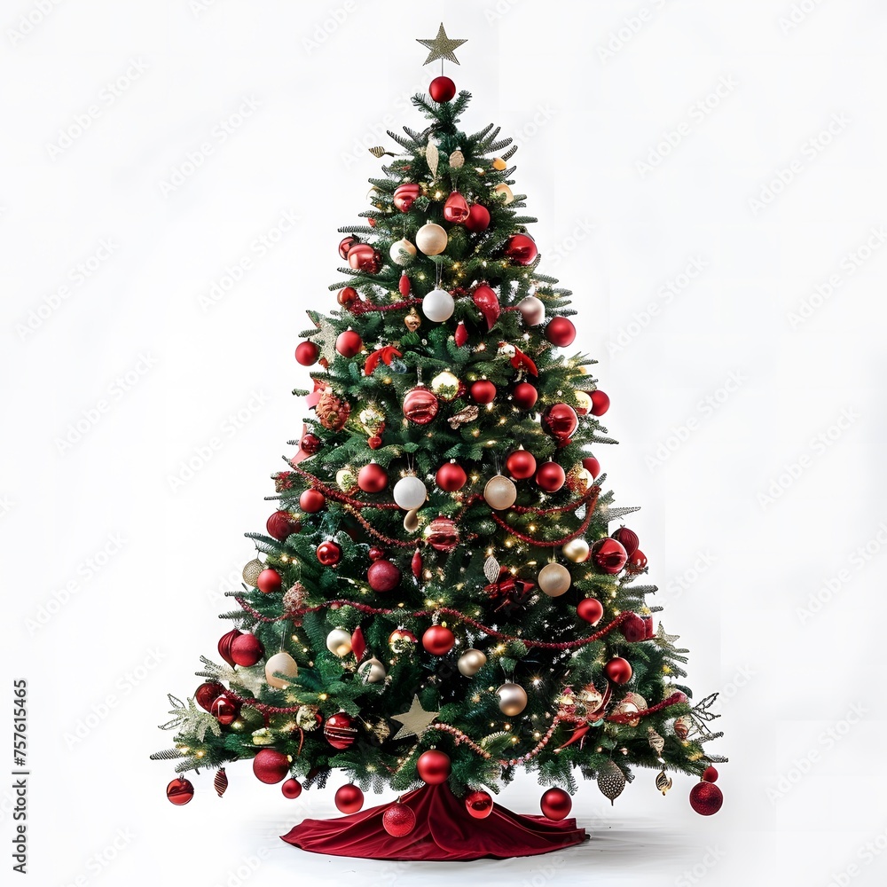 Festive Decoration Christmas tree on a white background Festive Decoration Christmas tree on a white background