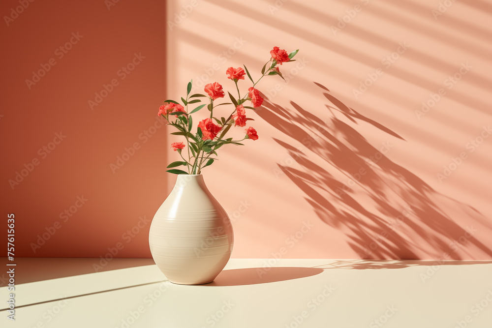 vase with flowers, minimalism