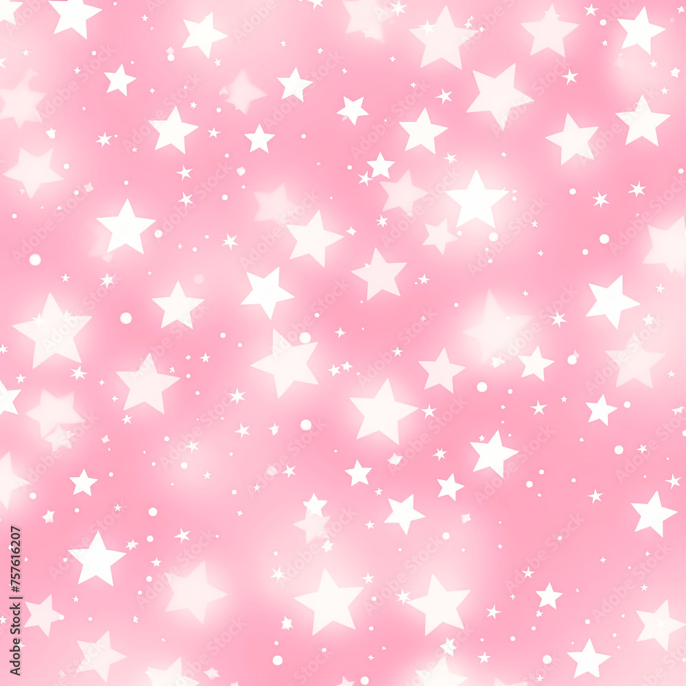 Pink Background With White Stars