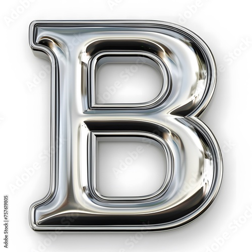 Shiny Silver letter a on White Background