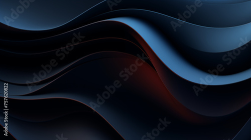 A black and red wave with a blue background