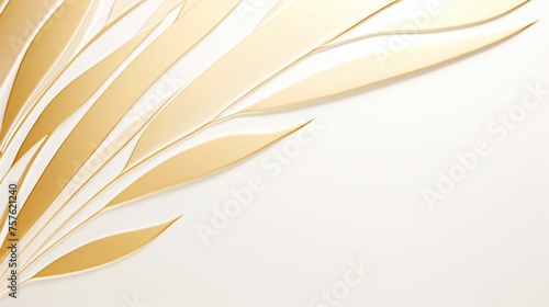 Graceful sculpted flourish - gold leaves on tan