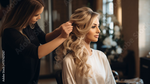 woman applying makeup