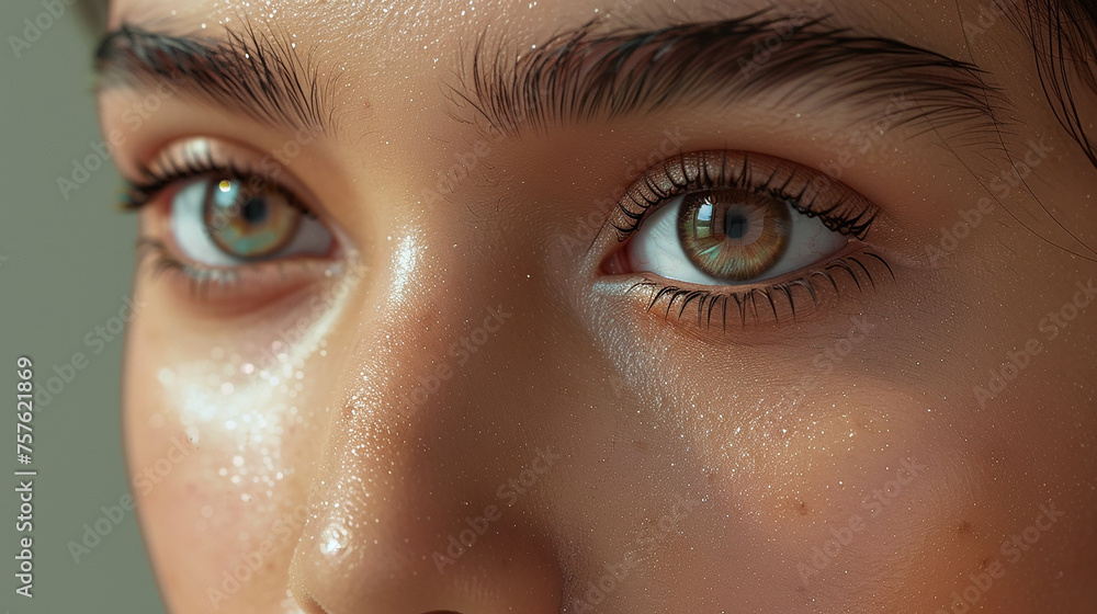 Fototapeta premium maquete de promoção estética para corrigir olhos com olheiras