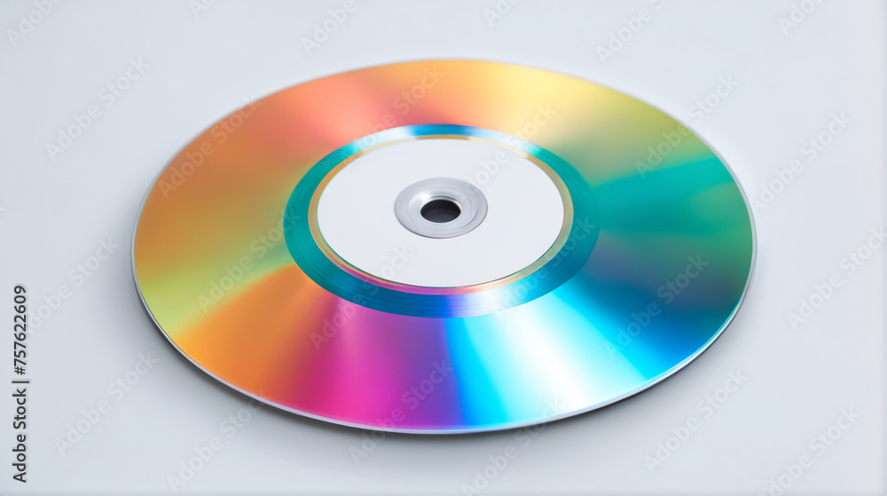 Compact disc or dvd on isolated empty white background - Generative AI Compact disc or dvd on isolated empty white background - Generative AI