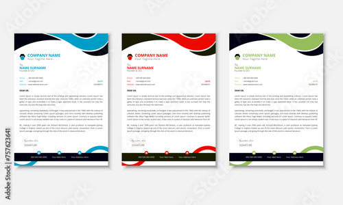 Modern Clean and professional corporate letterhead template design for your project, vector design. Business letterhead document with company logo & icon. 