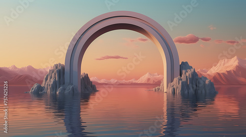Abstract large arch, advertising concept © xuan