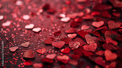 red heart rose petals
