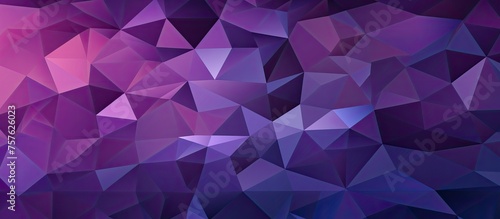 A vibrant purple background with a geometric pattern of triangles in shades of violet, pink, magenta, and electric blue, creating a symmetrical and creative artsinspired design