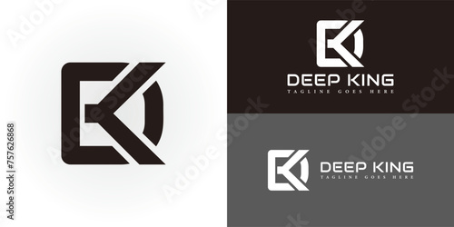 Abstract initial letter DK or KD logo in black color isolated in multiple background colors. The logo is applied for apparel sports business logo design inspiration template