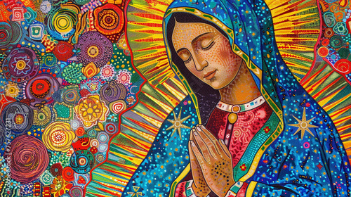  Pontilhismo de Nossa senhora de Guadalupe 