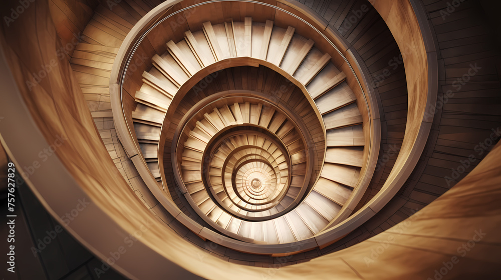 Top down view of spiral staircase