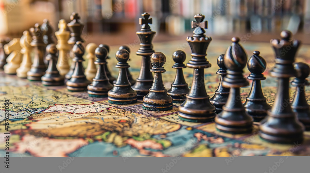 chess pieces on a chessboard chess pieces on a chessboard
