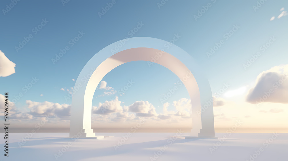 Elegantly suspended in the air, the floating arch embodies the essence ...
