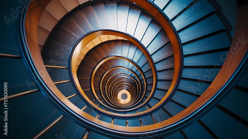 Top down view of spiral staircase