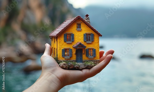 House on the hand against the backdrop of the natural landscape.