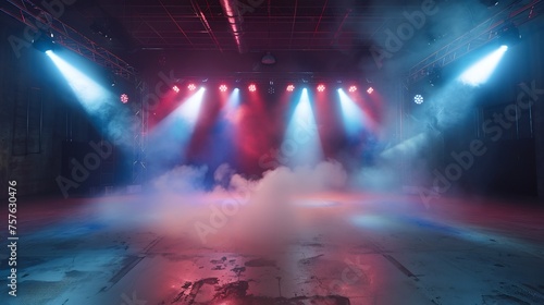A stage with a stage with flames and a stage with a stage with a stage in the background. © haallArt