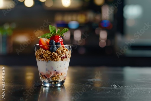 Granola breakfast with berries