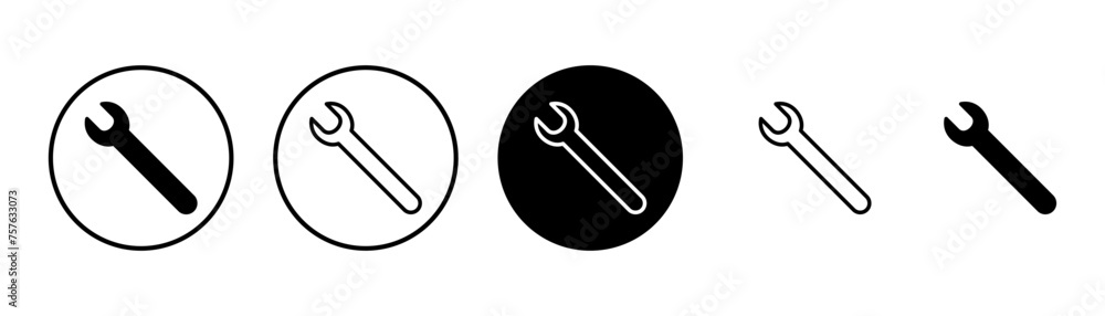wrench icon vector isolated on white background. Wrench vector icon. Spanner symbol - obrazy, fototapety, plakaty 