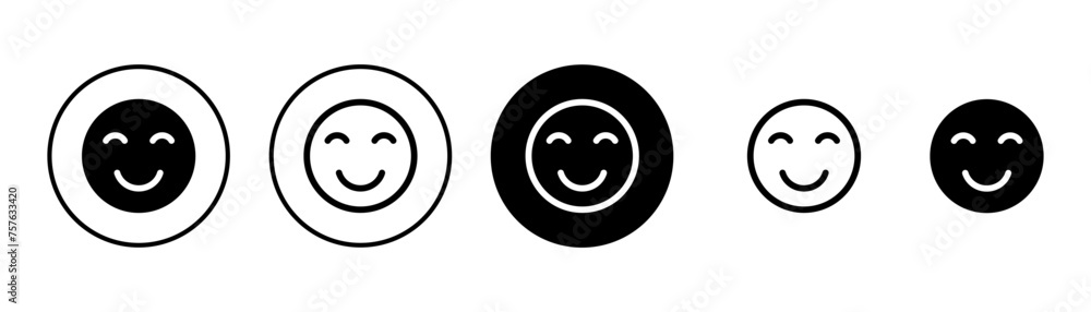 Fototapeta premium Smile icon vector isolated on white background. Smile vector icon. Emoticon Icon vector. Emoji
