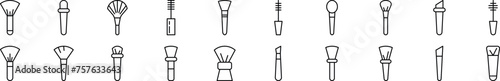 Set of line icons of cosmetic bottles. Editable stroke. Simple outline sign for web sites, newspapers, articles book