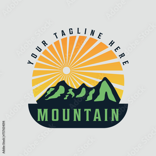 Vintage mountain logo design vector template icon design