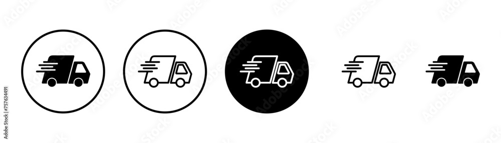 Delivery Icon vector isolated on white background. Fast Delivery Icon. Fast shipping delivery truck. Truck icon delivery Delivery Icon vector isolated on white background. Fast Delivery Icon. Fast shipping delivery truck. Truck icon delivery