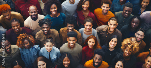 large mixed group of multicultural people, international students or friends. diversity concept