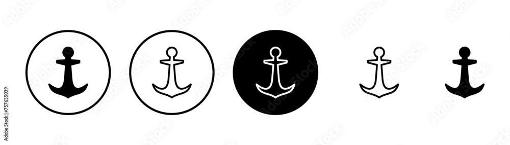 Anchor icon vector isolated on white background.Anchor symbol logo. Anchor marine icon. Anchor icon vector isolated on white background.Anchor symbol logo. Anchor marine icon.
