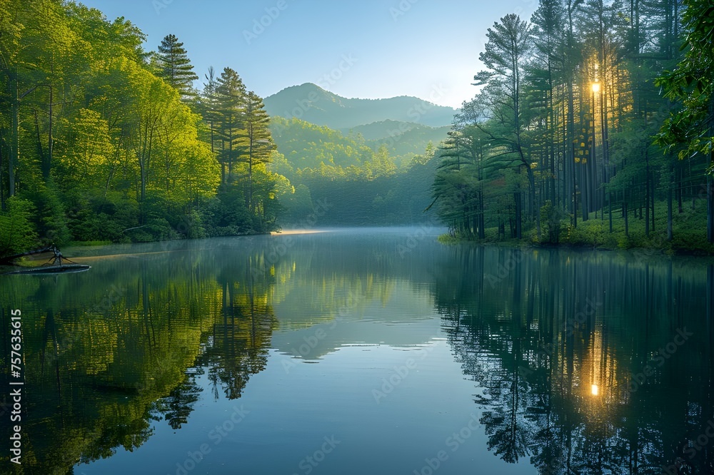 A serene lake surrounded by greenery, a stunning view of verdant valleys and a placid lake amidst towering mountains, a view of an alpine summer lake, and a majestic mountain range featuring A serene lake surrounded by greenery, a stunning view of verdant valleys and a placid lake amidst towering mountains, a view of an alpine summer lake, and a majestic mountain range featuring
