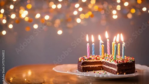 birthday cake with candles