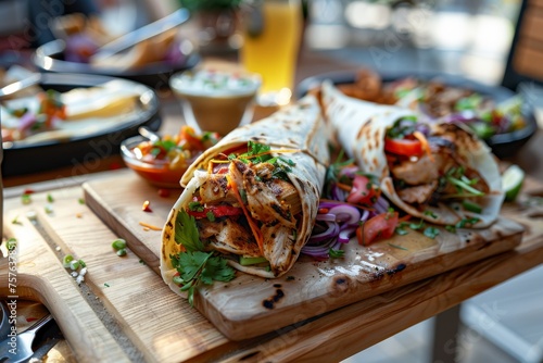 Shawarma with chicken and vegetables