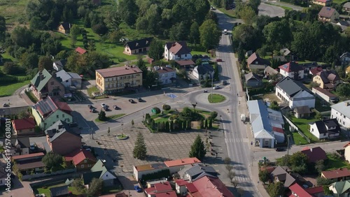 Beautiful Landscape Downtown Square Krasnobrod Aerial View Poland photo