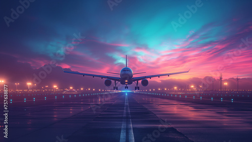 Cargo plane preparing for takeoff on the apron