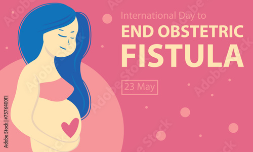 illustration vector graphic of a pregnant woman with a heart symbol on her stomach, perfect for international day, end obstetric fistula, celebrate, greeting card, etc.