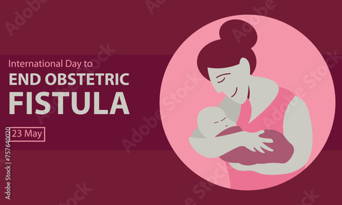 illustration vector graphic of a mother is holding her baby, perfect for international day, end obstetric fistula, celebrate, greeting card, etc.