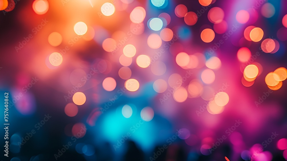 Fototapeta premium Bokeh Lights during a Cultural Festival Parade, Bokeh Shot, bokeh, lights, festival
