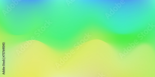 Bright tender wavy yellow, green and blue colors fluid digital watercolor background. Abstract smooth nature landscape backdrop for ui web design, summer poster, technology business concept