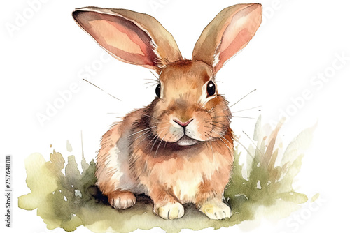 animal rabbit single white illustration isolated background Watercolor