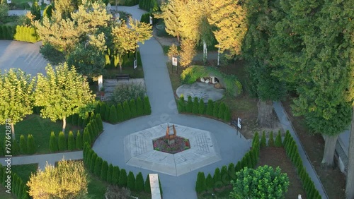 Beautiful Biblical Garden Basilica Stara Wies Aerial View Poland photo