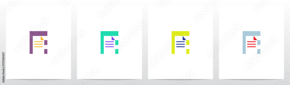 Paper Sheet Document on Letter Initial Logo Design E Paper Sheet Document on Letter Initial Logo Design E