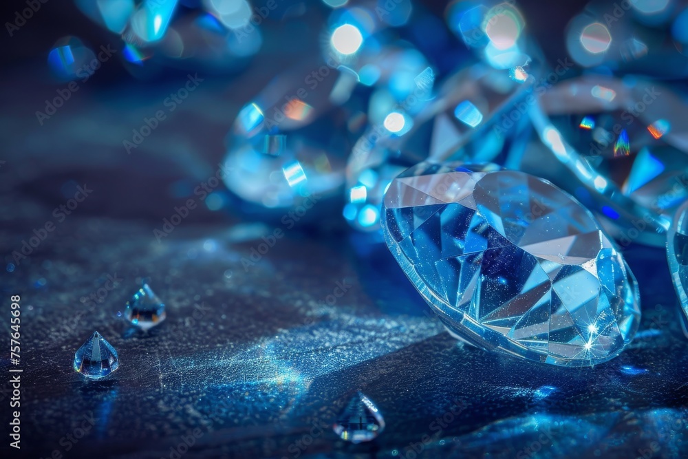Shining blue gemstones, luxury and elegance Shining blue gemstones, luxury and elegance