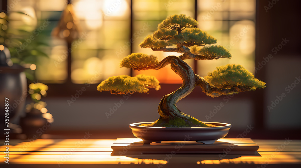 bonsai plant on table bonsai plant on table