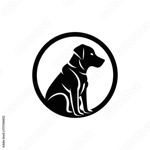 graphic design , dog inspired logo. silhouette , solid black , isolated on a white background  photo